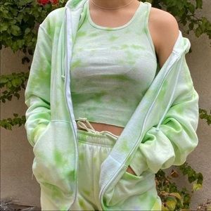 Neon green tie dye sweatshirt